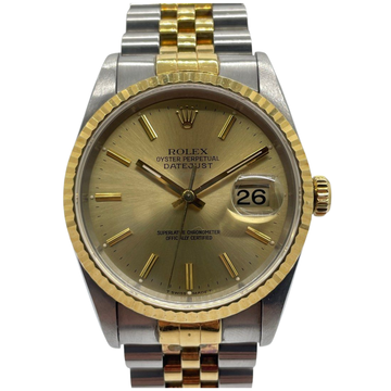 Rolex Datejust 16233 36mm Half Gold Automatic Gold Dial Watch